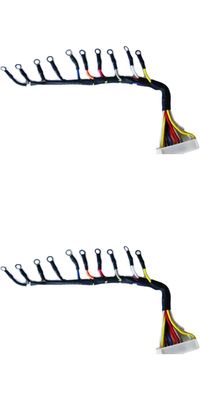 Insulated electronic wiring harness copper wire braided with multi pin terminal