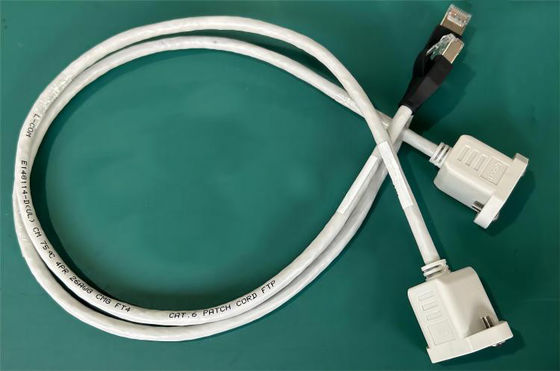 Kabel sieciowy Ca C6 Rj45 600mm Przemysłowy przewody prądowe dla paneli wózków / komputerów przemysłowych
