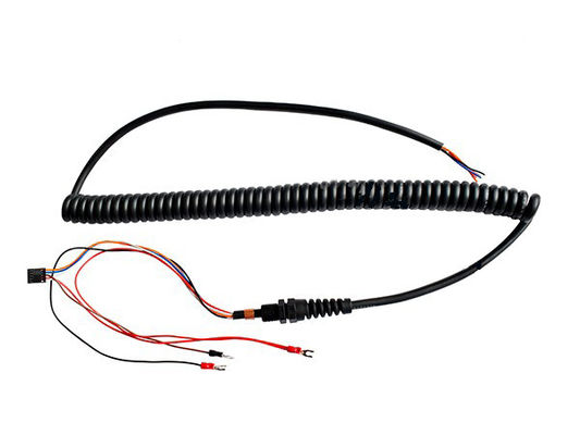 Waterproof TPU Frosted Spring Cabinet Handle Control Harness 300V Black 500mm