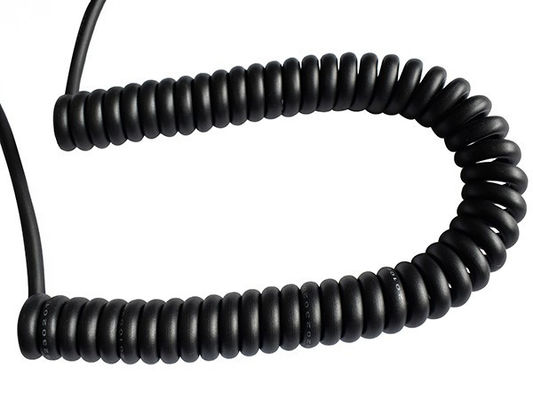 Waterproof TPU Frosted Spring Cabinet Handle Control Harness 300V Black 500mm