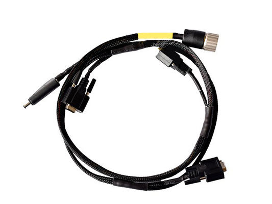 Double Twisted Braided Shield DB Head Surveying Equipment Wiring Harness Yellow And Green