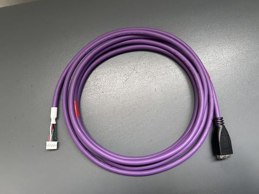 Industrial High Flexible Purple 5pin Shielded USB Harness 2600mm Length