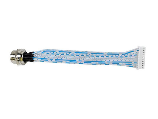 IP67 300V Corrects Deviation From Controller Harness UL2468 26# White Printed Blue Bar