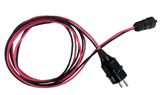 Waterproof 2 Round Pin Power Plug Power Supply Harness AC Red Black Silicone Power Line