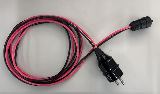 Waterproof 2 Round Pin Power Plug Power Supply Harness AC Red Black Silicone Power Line