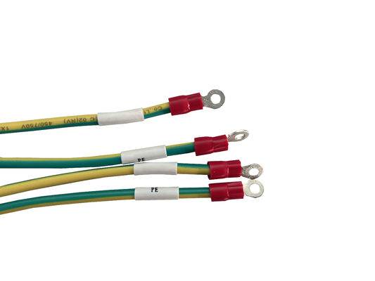 Yellow Green Insulated Socket PE Electronic Wiring Harness 100MM RV 2.5MM2