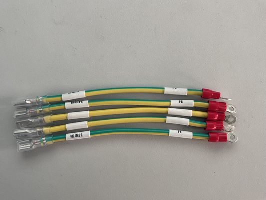 Yellow Green Insulated Socket PE Electronic Wiring Harness 100MM RV 2.5MM2