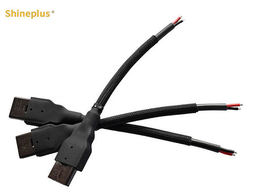 300V Black Braided Bushing Shielded Vehicle Harness Two Wheel Harness