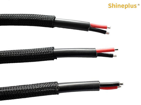 300V Black Braided Bushing Shielded Vehicle Harness Two Wheel Harness