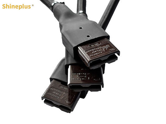 300V Black Braided Bushing Shielded Vehicle Harness Two Wheel Harness