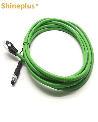 M8 To RJ45 Servo Coding Ethernet Industrial Towchain Network Cable Type D 4-Core